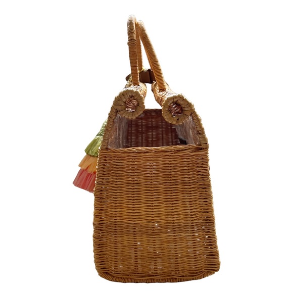 Serpui Suzy Wicker Tassel Tote Bag - Picture 3 of 14